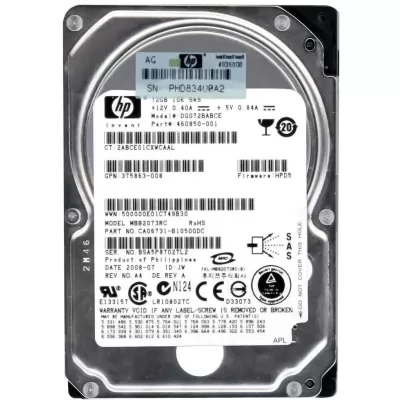 HP 72GB 10K 3Gbps 2.5 Inch SAS Hard Disk 460850-001 DG072BABCE