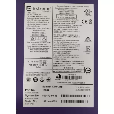 Extreme Networks Summit X440-24P Layer 3 Switch Extreme Networks Summit X440-24P Layer 3 Switch