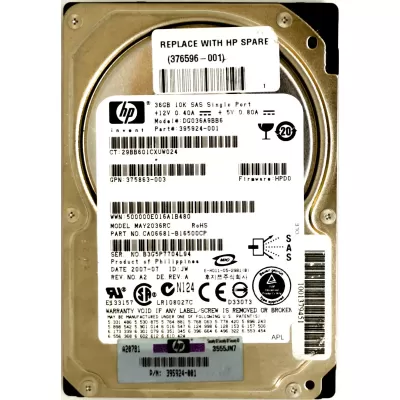 HP 36GB 10K RPM 3G SP 2.5 Inch SAS Hard Disk 395924-001 375863-003 HP 36GB 10K RPM 3G SP 2.5 Inch SAS Hard Disk 395924-001 375863-003