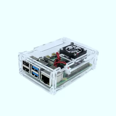 Raspberry PI 4 Model B Acrylic Case with Cooling Fan Slot Raspberry PI 4 Model B Acrylic Case with Cooling Fan Slot