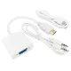 HDMI Male to VGA Female Adapter with 3.5mm AUX and USB to MicroUSB Power Cables