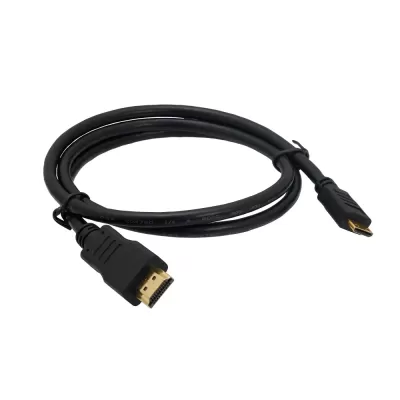 Mini HDMI To HDMI Cable 1 Meter Round High-Quality Copper-Clad Steel Black Mini HDMI To HDMI Cable 1 Meter Round High-Quality Copper-Clad Steel Black