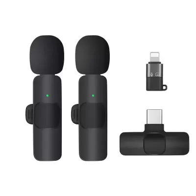 K9 Dual Wireless Lavalier Microphone Plug and Play, No Need APP & Bluetooth Collar Mic for All iPhone, iPad, Mac Devices for YouTube, Live Stream & Video Recording K9 Dual Wireless Lavalier Microphone Plug and Play, No Need APP & Bluetooth Collar Mic for All iPhone, iPad, Mac Devices for YouTube, Live Stream & Video Recording