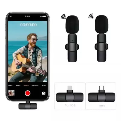 K9 Dual Wireless Lavalier Microphone Plug and Play, No Need APP & Bluetooth Collar Mic for All iPhone, iPad, Mac Devices for YouTube, Live Stream & Video Recording K9 Dual Wireless Lavalier Microphone Plug and Play, No Need APP & Bluetooth Collar Mic for All iPhone, iPad, Mac Devices for YouTube, Live Stream & Video Recording